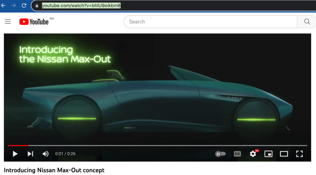 Copy the YouTube video URL