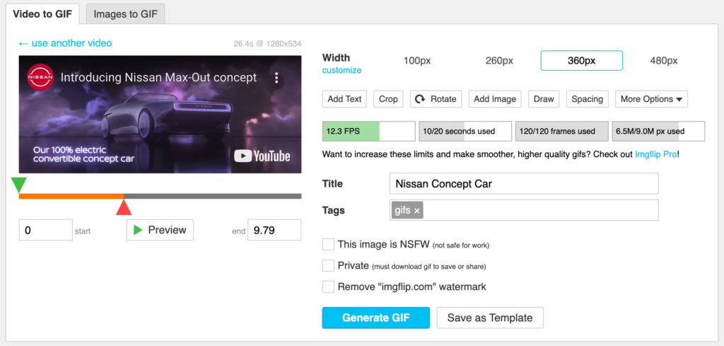 Select the content for the GIF