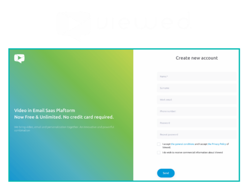 Create a viewed video email account